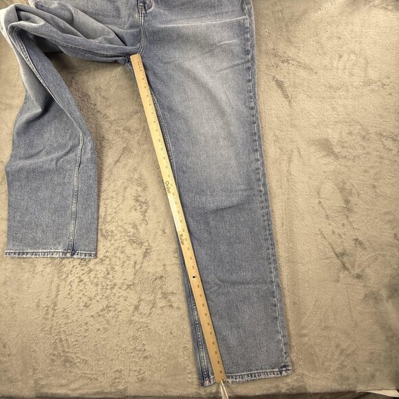 Cleo + Wolf Jeans Womens 38x36 Light Wash Ultra High Rise Ankle Straight Cotton - Picture 5 of 16